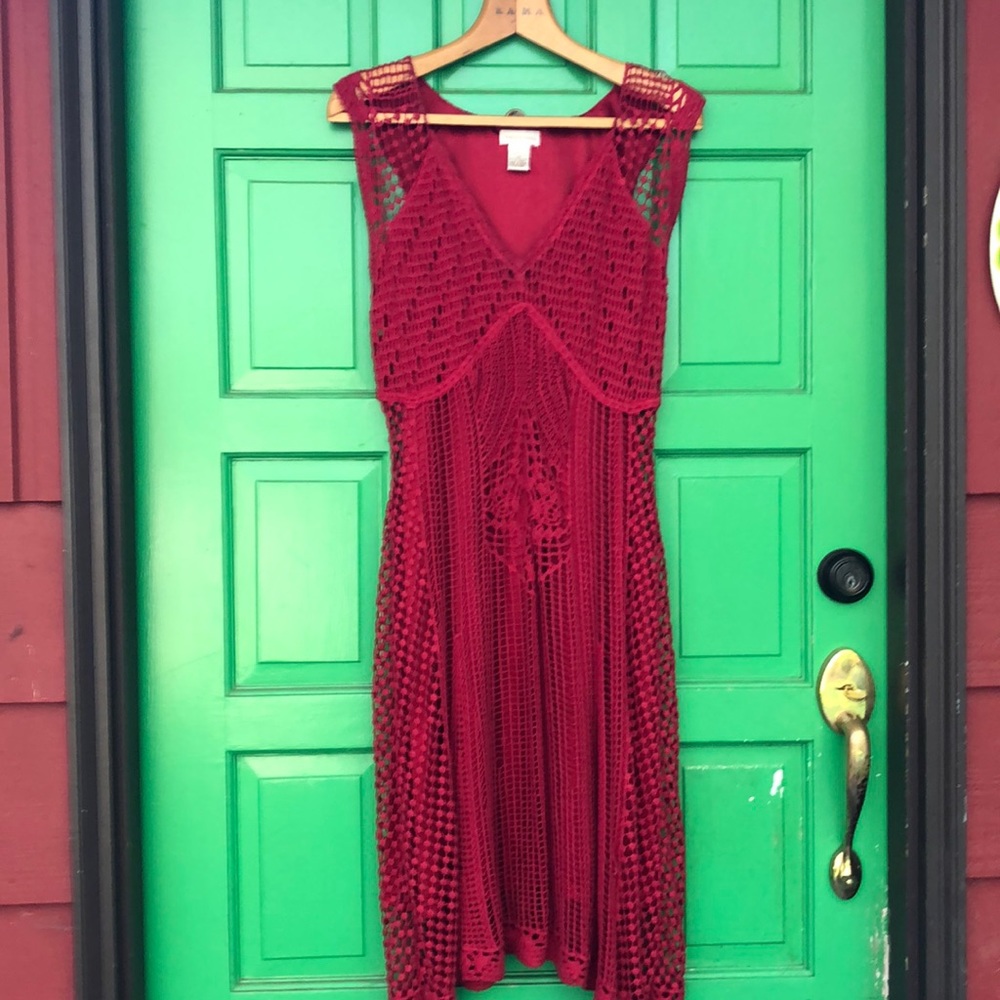 Sweet Monroe & Main Red Crochet Dress Medium
